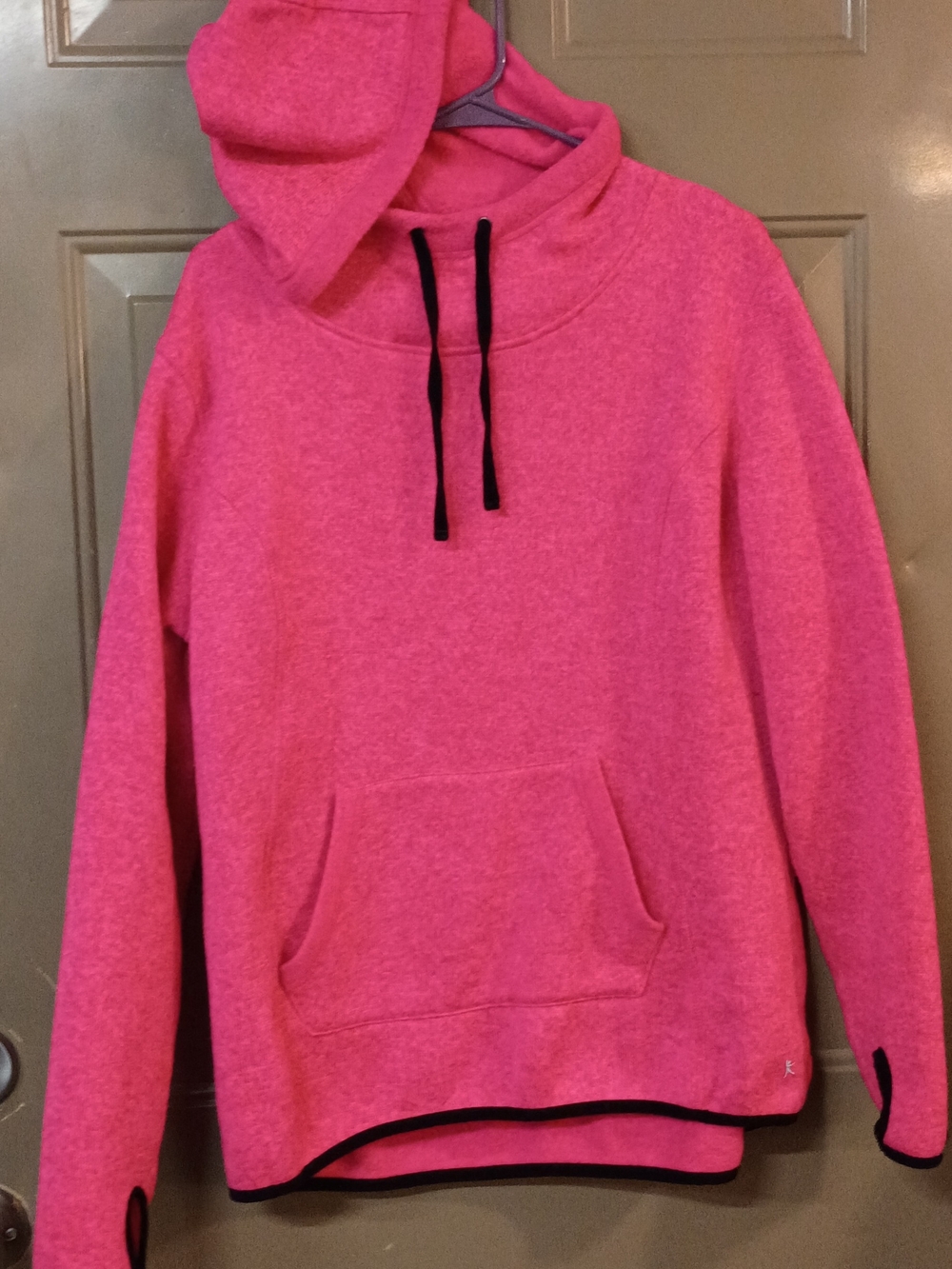Danskin Hot Pink Pullover Hoodie with Black Trim